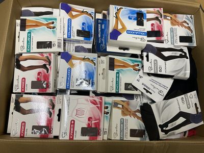 a box full of assorted electronic gadgets in it