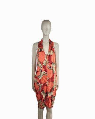 an image of a mannequin wearing a dress with flowers on it
