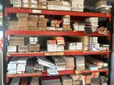 a lot of boxes on the shelves in the garage