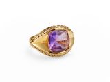 an amethorate and diamond ring, by van cleef
