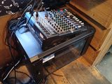 an image of a dj ' s equipment set up in a room
