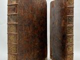 pair of antique leather bound bookends