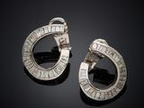 pair of white gold and diamond earrings, by van cleef