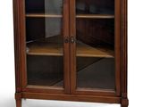 an image of a wooden cabinet with glass doors