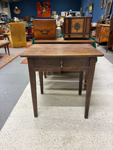 Petite table bureau rustique en chêne, plateau rectangulaire repo