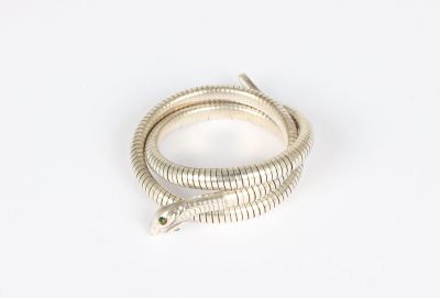 sterling snake ring with emerald eyes