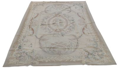 an antique rug with a floral design on a white background