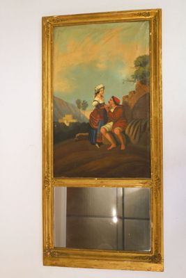 a picture of a painting hanging on the wall above a mirror