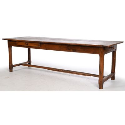 an old wooden table with a drawer underneath it on a white background