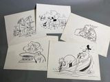 quatre dessins de bande dessinée représentant un homme et une femme sur un bateau