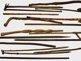 many different types of canes that are on display