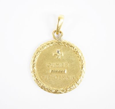 a gold coin with a crown on top of it