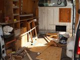 a van that has been built into the back of it