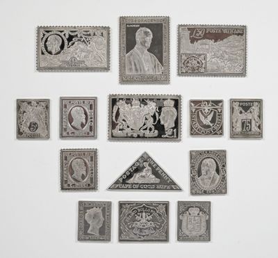 Collection de 14 timbres en argent. - Photo 1