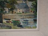 a picture of a painting of boats on the water