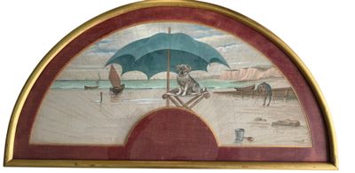 une photo d'un tableau accroché au mur d'une plage