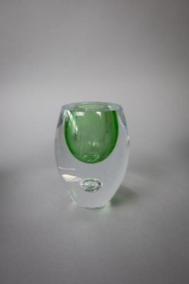BERANEK Vase transparent vert Haut.