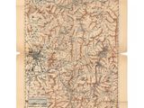 une vieille carte des montagnes et des vallées des États-Unis