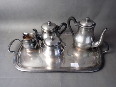 ERCUIS service à thé et café en métal argenté comprenant 2 verseuses, 