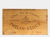 a wooden box with a wine label on it
