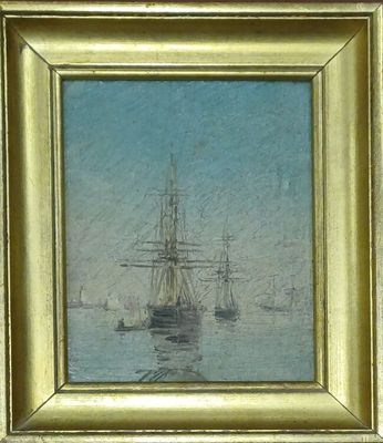 Eugène BOUDIN (1824-1898) attribué à " Trois Mâts à sec de t… - Photo 1