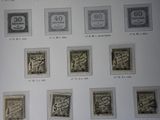 a lot of stamps that are on display in a book