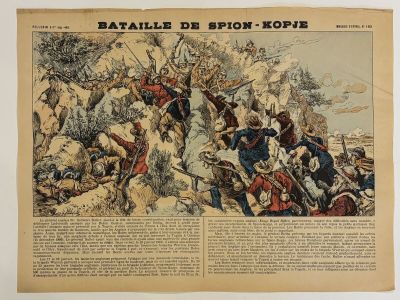 an old newspaper with a drawing of a battle between two men on horseback