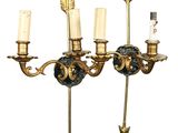 pair of antique brass wall sconces with arrows