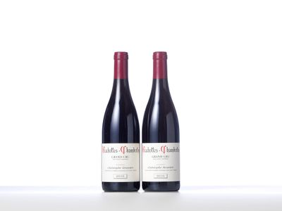 deux bouteilles de vin rouge posées l'une à côté de l'autre sur une table