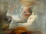 painting of a painting of a man and a woman in a landscape