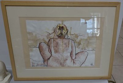 Jean-Marc LALOUX (né en 1954) Nu assis de dos.