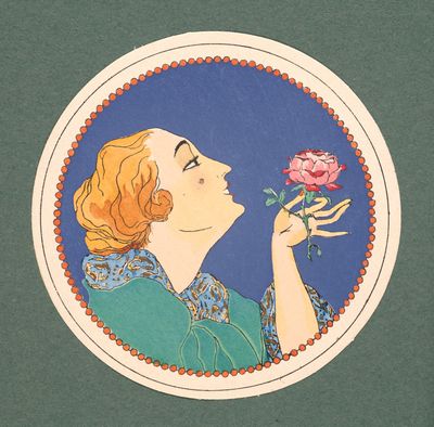 une photo d'une femme tenant une rose à la main