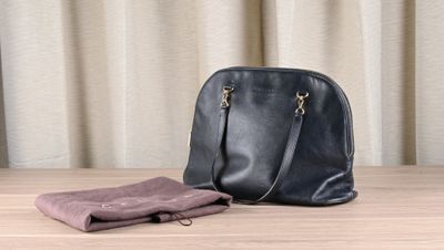 CELINE Sac à main en cuir marine, double anse aux attaches e… - Photo 1