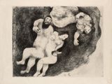 a black and white drawing of three polar bears