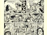 a black and white page from a comic book with an image of a man in a cowboy hat