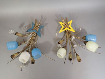 ARLUS, attribué à. Paire d'appliques en laiton en forme de g…