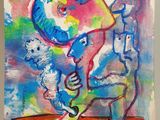 an image of a painting of a person on a surfboard