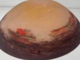 a glass bowl that is sitting on a table