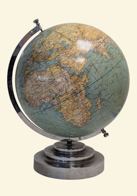 a globe that is on a stand on a white background