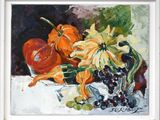 a painting of fruit and vegetables on a table