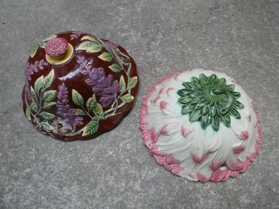 paire d'assiettes vintage en porcelaine peintes à la main