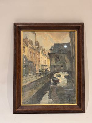 an image of a painting hanging on the wall of a room