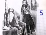 un dessin représentant un homme assis sur un lit à côté d'une femme