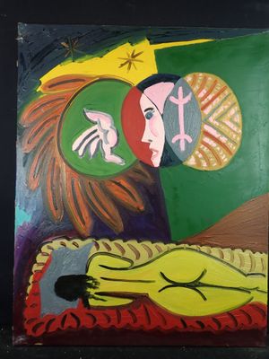 an image of a painting of a woman and a man on a bed