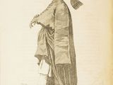 un vieux livre sur lequel figure le dessin d'un homme portant un turban