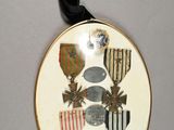 a picture of a medal hanging on the wall