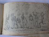 a drawing of a group of people on a page in a book