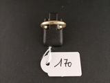 a close up of a small black object with a tag attached to it