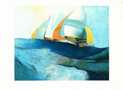Claude GAVEAU (1940-2021) - Haute mer, lithographie original…
