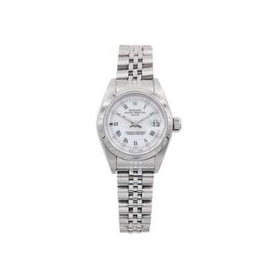 Montre Rolex pour femme avec cadran blanc et chiffres romains